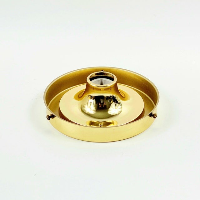 Mid-Century Modern Glass & Brass Flush Mount from Limburg, Germany, 1960s For Sale - Image 9 of 11