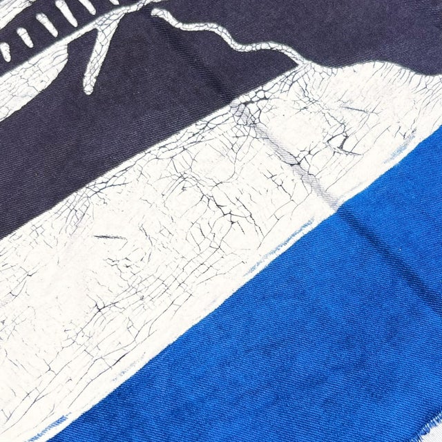 African Early 20th Century Blue African Handprinted Table Runner For Sale - Image 3 of 12