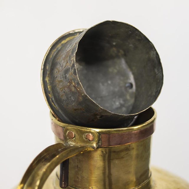 Large Rustic Farmhouse French Brass Canne à Lait or Milk Jug For Sale - Image 6 of 10