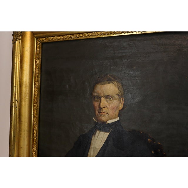 19th Century Victorian Oil Portrait Pendant Pair in Gilt Frames For Sale - Image 10 of 16