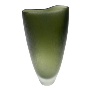 Moss Green Ficus a Murano Vase For Sale