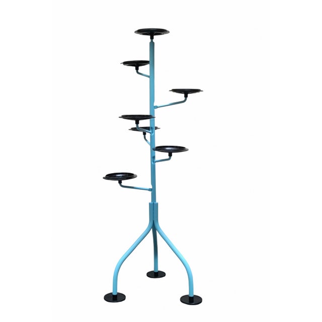Blue Vintage Albero Removable Plant Stand by Achille Castiglioni for Zanotta, 1980s For Sale - Image 8 of 8