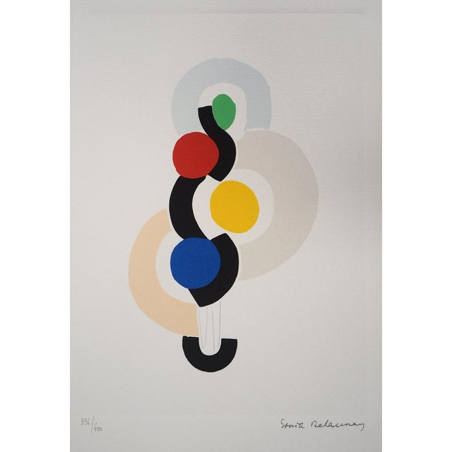 Contemporary After Sonia Delaunay, Abstract Composition, 1994, Lithograph, Set of 4 For Sale - Image 3 of 18