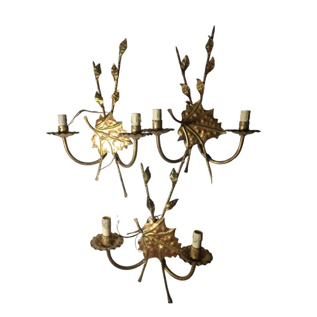 Regency Wall Lights, 1950s, Set of 3 For Sale