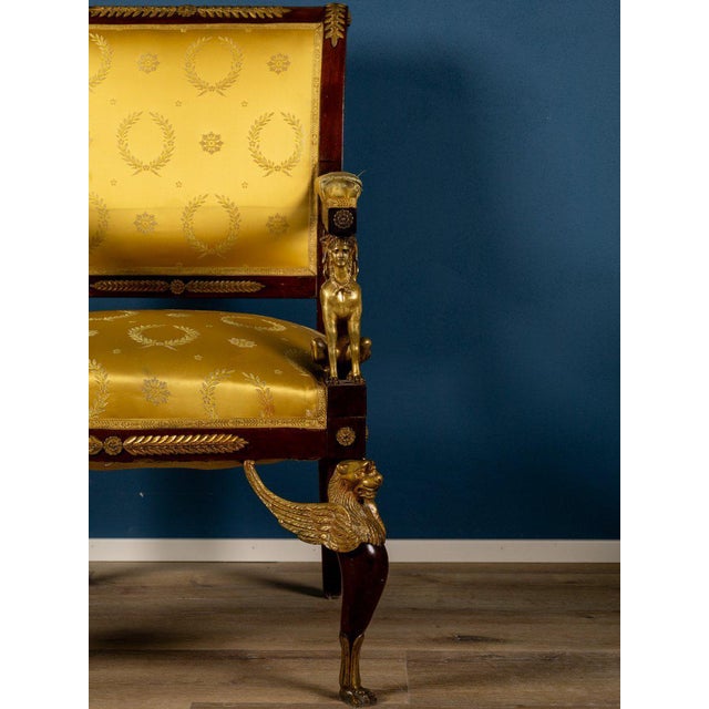 Traditional French Empire Style Armchairs with Gilt Bronze Mounts, Set of 2 For Sale - Image 3 of 5