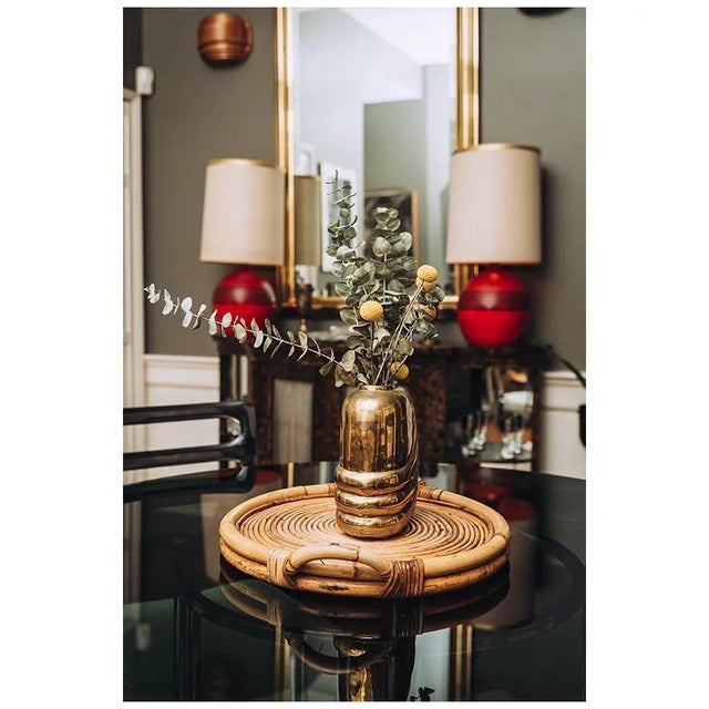 Glass 1970s XL Hollywood Regency Brass Mirror For Sale - Image 7 of 12