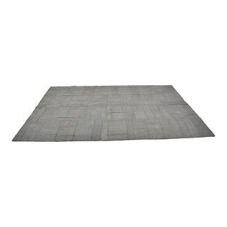 Vintage Oushak Grey Hemp Rug For Sale