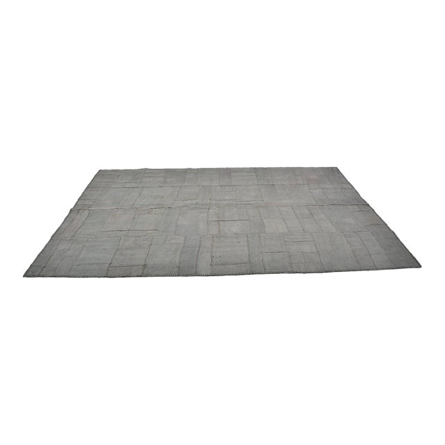 Vintage Oushak Grey Hemp Rug For Sale