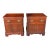 Drexel Chippendale Collection Cherry Flame Mahogany Nightstand Pair For Sale