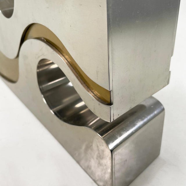 Italian Modern Brutalist Style Metal Gold Metal Sculpture by Edmondo Cirillo, 1972 For Sale - Image 6 of 15