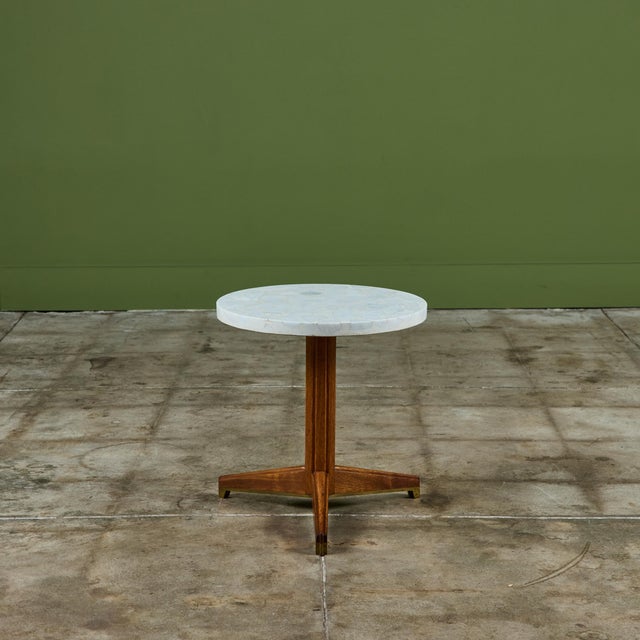 Brown Edward Wormley Terrazzo Round Side Table for Dunbar For Sale - Image 8 of 12