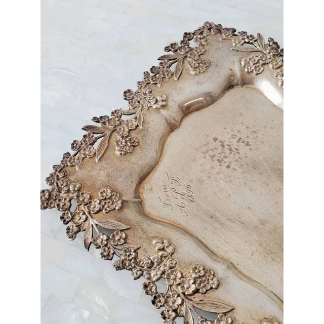 19th Century 19th Century Redlich & Co Sterling Silver Tray For Sale - Image 5 of 11