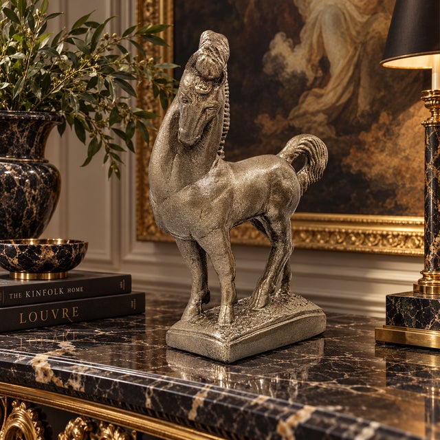 Superb Jaru Ceramic Greek Revival Roman Stallion Horse Sculpture 1970s For Sale - Image 11 of 11