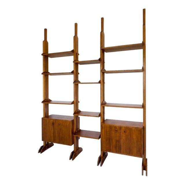 Italian Teak Bookcase, 1960s For Sale