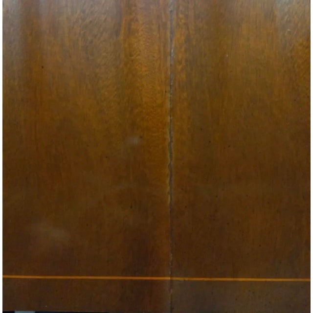 Vintage Heritage Chippendale Style Mahogany & Satinwood Extension Dining Table For Sale - Image 12 of 12