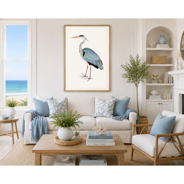 Not Yet Made - Made To Order Gray Heron, Vintage Bird Art Print Reproduction, 32" X 48" For Sale - Image 5 of 10