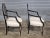 Late 20th Century Pair of Karges Hepplewhite Plum Arm Chairs Ebonized, Carved Hand Painted Leather Fabric For Sale - Image 10 of 12