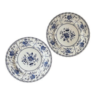 Vintage Johnson Bros “Indie” Ironstone Dinner Plates - a Pair For Sale