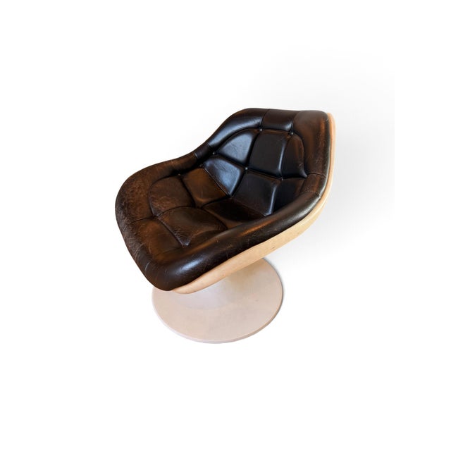 Italian Space Age Fiberglass and Leather Lounge Chair, 1970s For Sale - Image 11 of 11