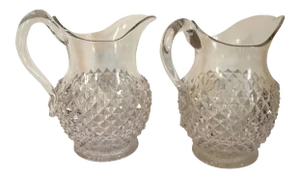 19th Century Early American Glass Pitchers - A Pair