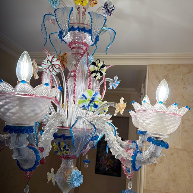 Italian Authentic Murano Glass Chandelier - Giampaolo Nason, Murano Venezia. ( With Original Receipt) For Sale - Image 3 of 4