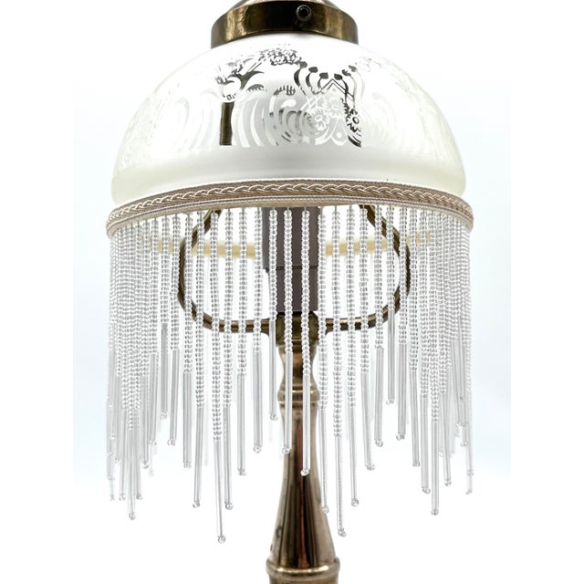 Brass Lamp with Glass Beads Shade from Hepa, 1970s For Sale - Image 9 of 18