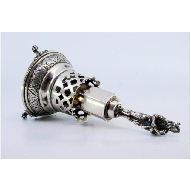 Silver Toothpick Holder with Bagpipe Player For Sale - Image 4 of 9