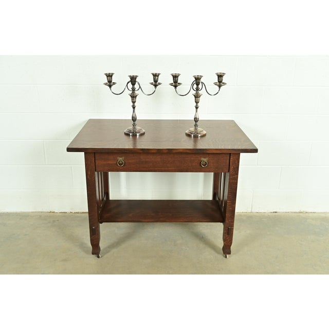 Silver Tiffany & Co. Style Antique Victorian Silverplate Three-Light Candelabras, Pair For Sale - Image 8 of 9