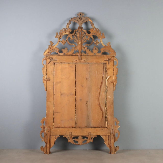 Carved and Gilded Wooden Wall Mirror For Sale - Image 11 of 13