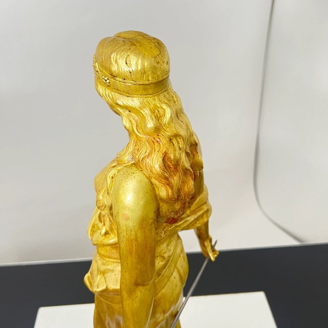 Art Nouveau Sculpture Judith in Gilt Bronze by E. Tell, Austria, 1910 For Sale - Image 12 of 18