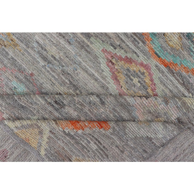 Light Gray Casual Modern Afghan Tribal Rug by Keivan Woven Arts, 10'1 X 13'10 For Sale - Image 8 of 8
