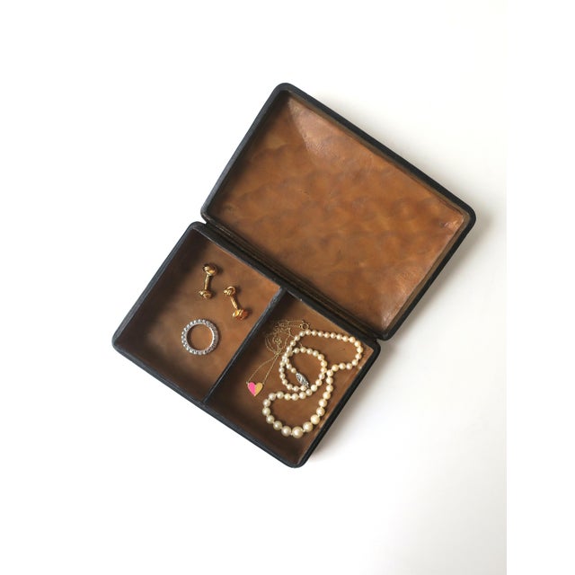 Mid 20th Century Italian Leather Jewelry Box, Mid-20th Century, Italy For Sale - Image 5 of 13