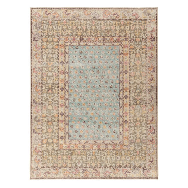 Textile Rug & Kilim’s Oversized Posey Rug in Light Blue, 12x15 For Sale - Image 7 of 7