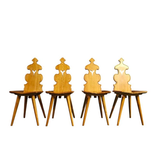 Tiroler Chairs and Table Set from Cepelia, Poland, 1960s, Set of 5 For Sale - Image 15 of 18