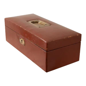 French 19th Century Painted Leather Jewelry Box