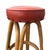 1950s Restored Arched Rattan Bar Stools With Studded Nailhead Red Seats- Set of 5 For Sale - Image 4 of 5