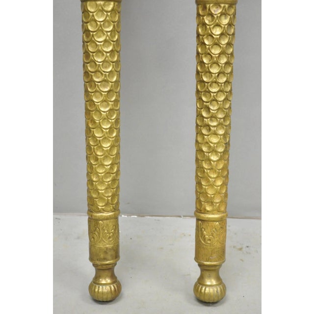 Vintage Italian Regency Neoclassical Large Brass Lion Sconce Door Handles Pair For Sale - Image 10 of 17