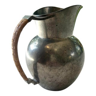Just Andersen Model 2197 Pewter Pitcher With Woven Handle For Sale