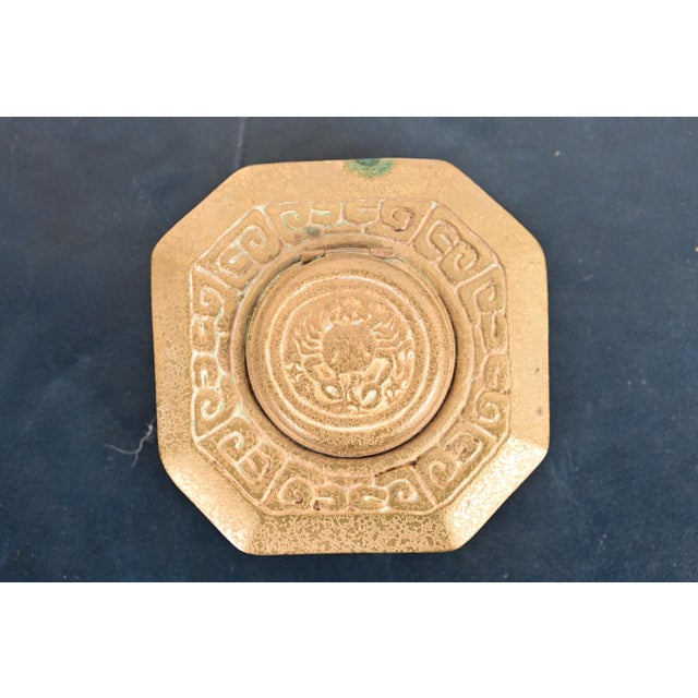Tiffany Studios New York Zodiac Bronze Doré Inkwell For Sale - Image 9 of 13