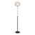 Bloom Torchiere Floor Lamp - Black Nickel, Black Marble Base, White Satin Shade, Dimmer For Sale