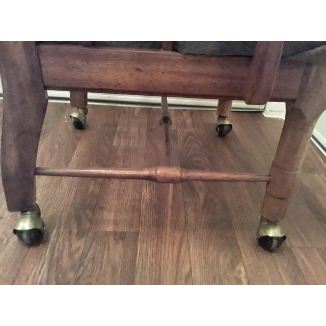 1970s Vintage Wheeled Cane Back Chair For Sale - Image 10 of 13