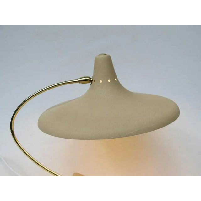 Witch's Hat Table Lamp in Brass with Dark Beige Shrink Varnish, Germany, 1950s For Sale - Image 11 of 18