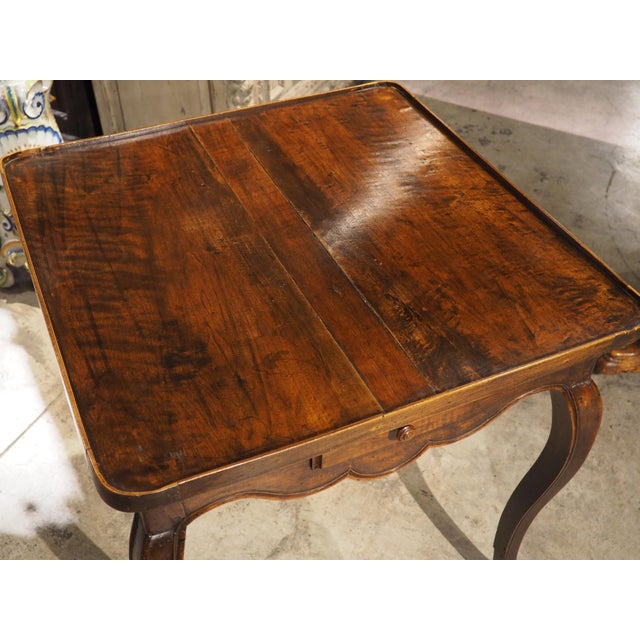 Brown French Louis XV Walnut Wood Table a Jeux Game or Side Table, Circa 1750 For Sale - Image 8 of 18