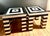 Postmodern Black & White Stripe Tessellated Marble Accent Tables For Sale In Charleston - Image 6 of 9