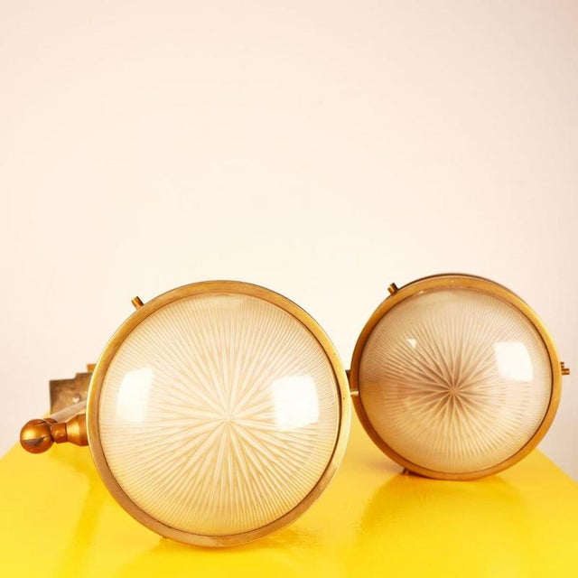 Adjustable Brass and Glass Wall Lamps attributed to Sergio Mazza for Artemide, 1960s, Set of 2 For Sale - Image 13 of 13