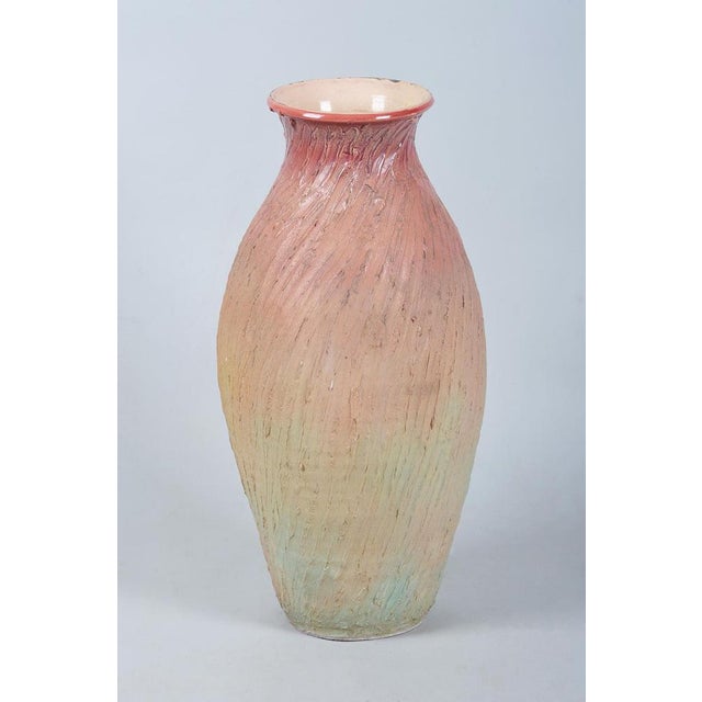 This impressive ceramic vase originates from 1940s Czechoslovakia and represents a distinctive intersection of Art Deco,...