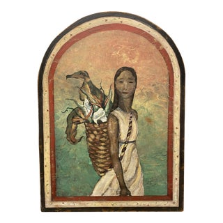 Large Native American Portrait Painting by Conservation Artist Deborah Mitchell “April’s Journey” For Sale