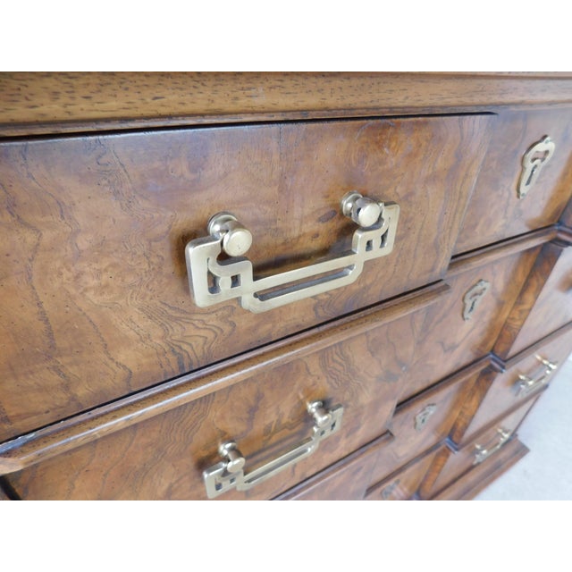 Drexel Heritage Et Cetera Georgian Style Burl Walnut Console Chest 33.5"w X 13"d For Sale - Image 9 of 18