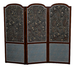 Fabric and Mahogany Screen, 1890s