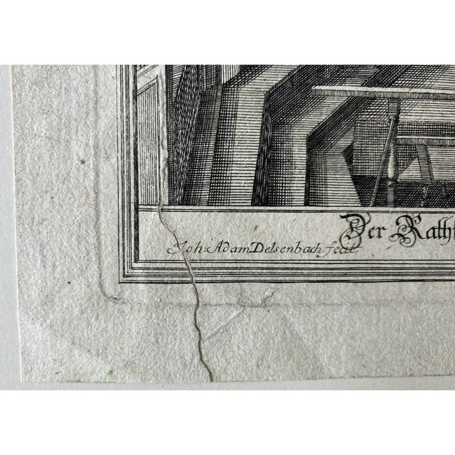 Sculpture Materials John Adams Delsenbach (1687-1765) the Nuremberg Town Hall Engraving c.1720 For Sale - Image 7 of 13
